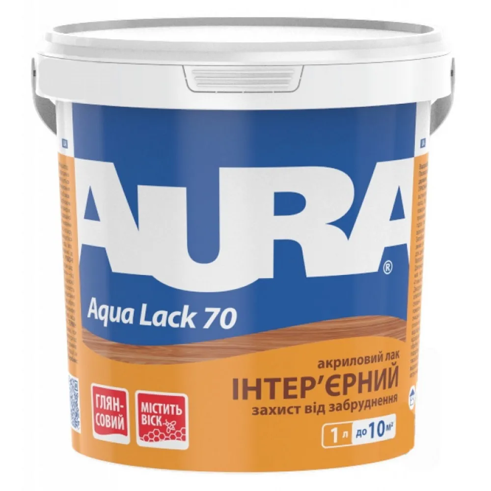Акриловый панельный лак AURA Aqua Lack 70 глянцевый 1л 
