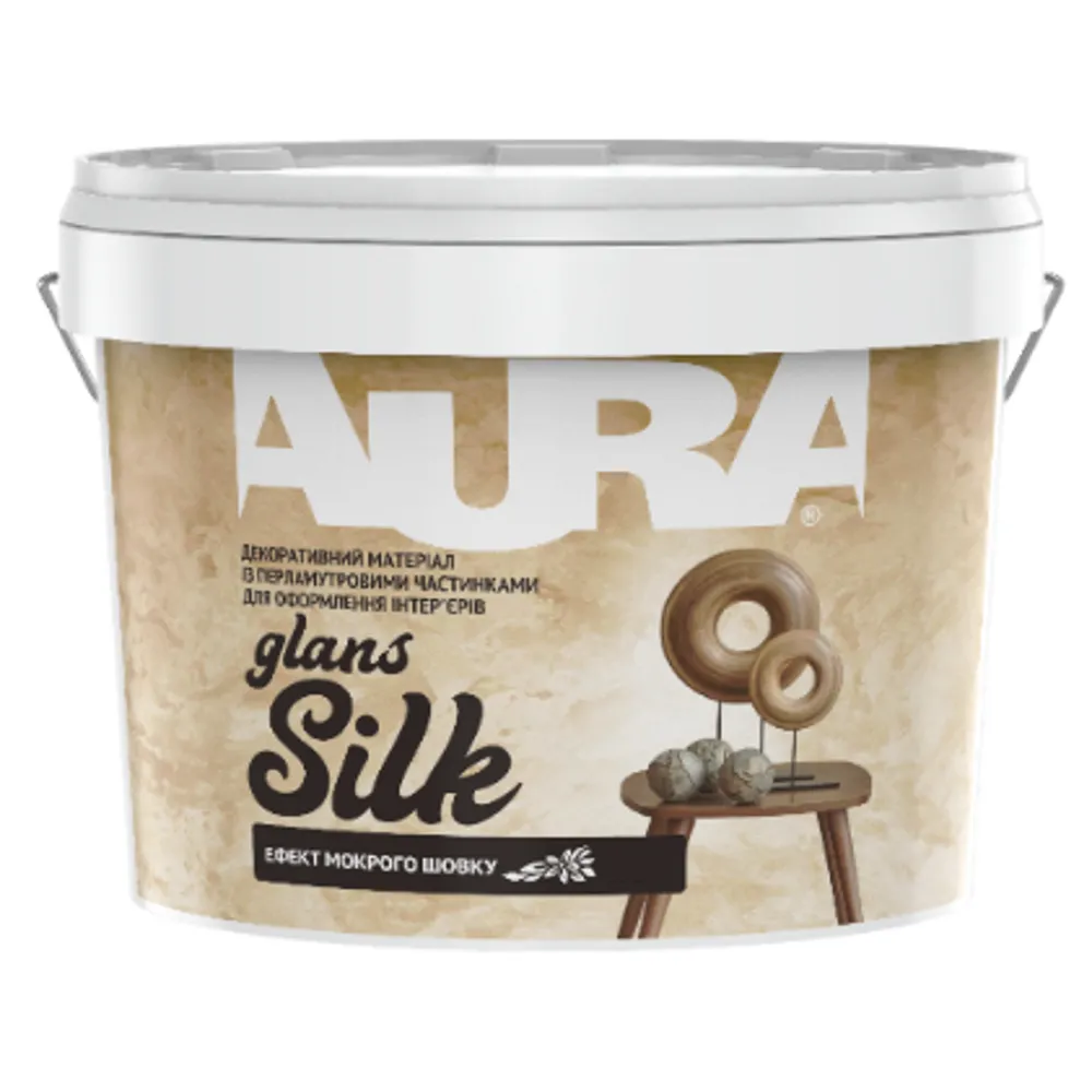 Декоративная перламутровая штукатурка AURA Silk Glans с эффектом мокрого шёлка 1л 