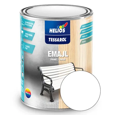 Эмаль алкидная полуматовая универсальная HELIOS TESSAROL Enamel Satin белая 0,75л