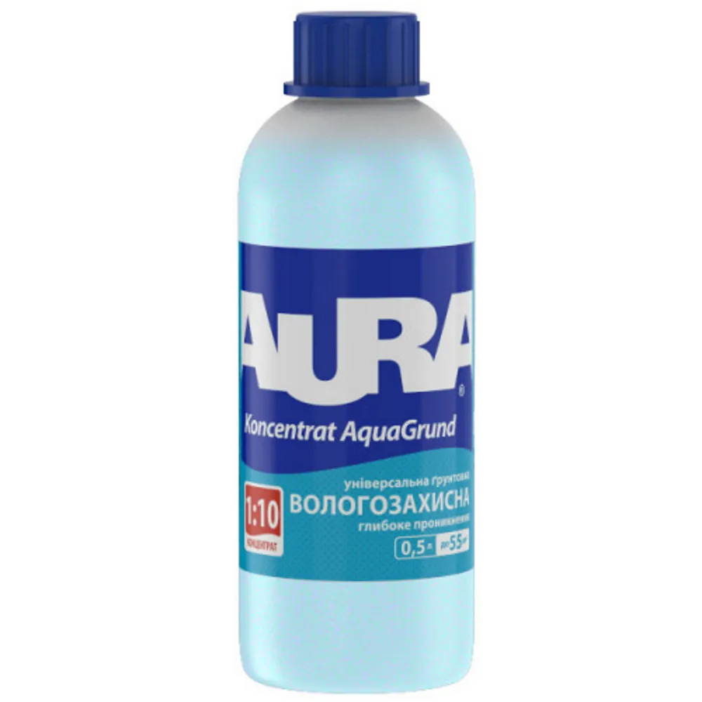 Грунтовка вологозахисна глибокопроникна AURA Koncentrat AquaGrund концентрат (1:10) 0,5л 