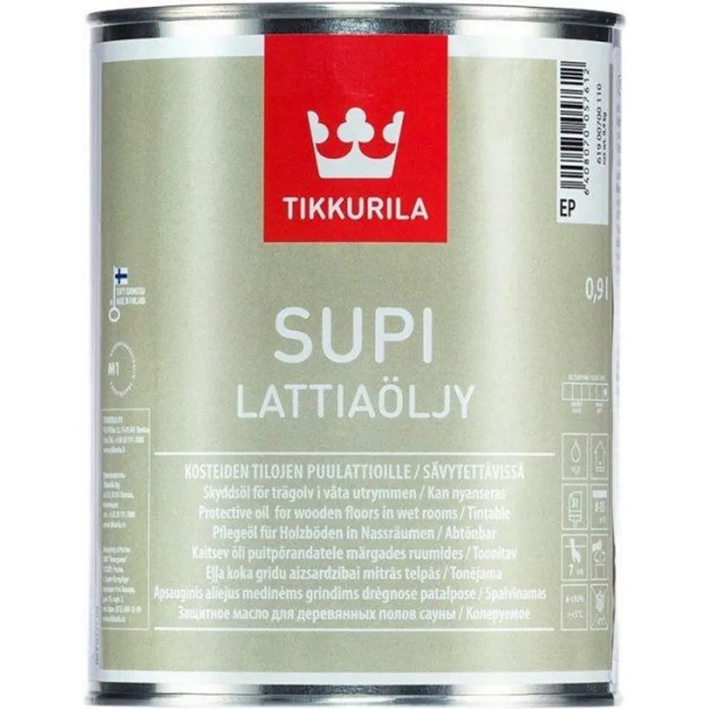 TIKKURILA Supi Lattiaoljy, масло для деревянных полов в сауне, ЕС, 