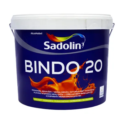 Краска для стен, стойкая к мытью SADOLIN Bindo 20 полуматовая,