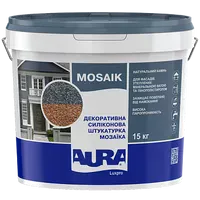 Штукатурка мозаїчна декоративна силіконова мозаїка AURA Luxpro Mosaik M15, колір B201, 15кг  - фото 1