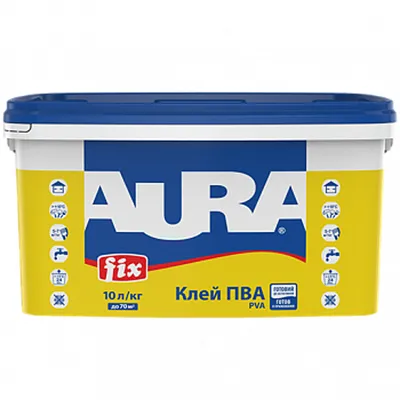 Клей ПВА AURA Fix PVA строительный универсальный 10л