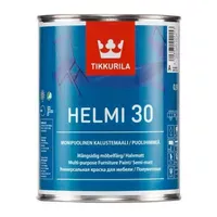 Водоразбавимая полуматовая эмаль для мебели TIKKURILA Helmi 30, 
