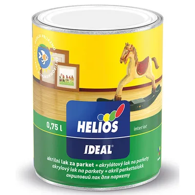 Лак для паркета акриловый HELIOS IDEAL на водній основі напівматовий 0,75л