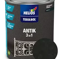 Антикорозійна емаль по металу з декоративним ефектом HELIOS TESSAROL Antik 3 в 1 антрацит 0,75л 