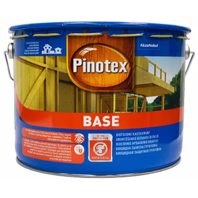 Грунтовка-антисептик для древесины PINOTEX Base бесцветная 10л