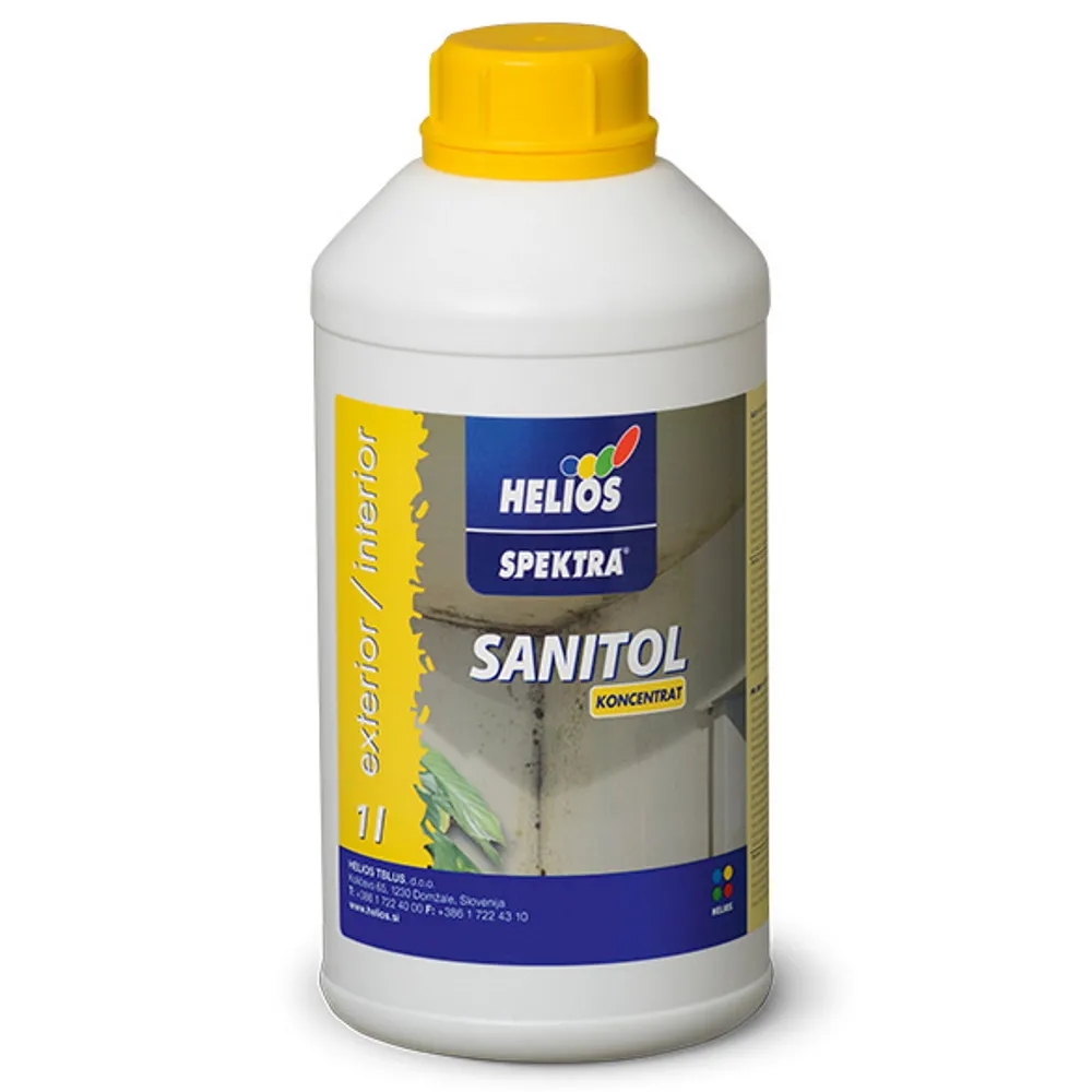 Cредство от плесени и грибка HELIOS SPEKTRA Sanitol концентрат 1:4 на водной основе 1л  - фото 1