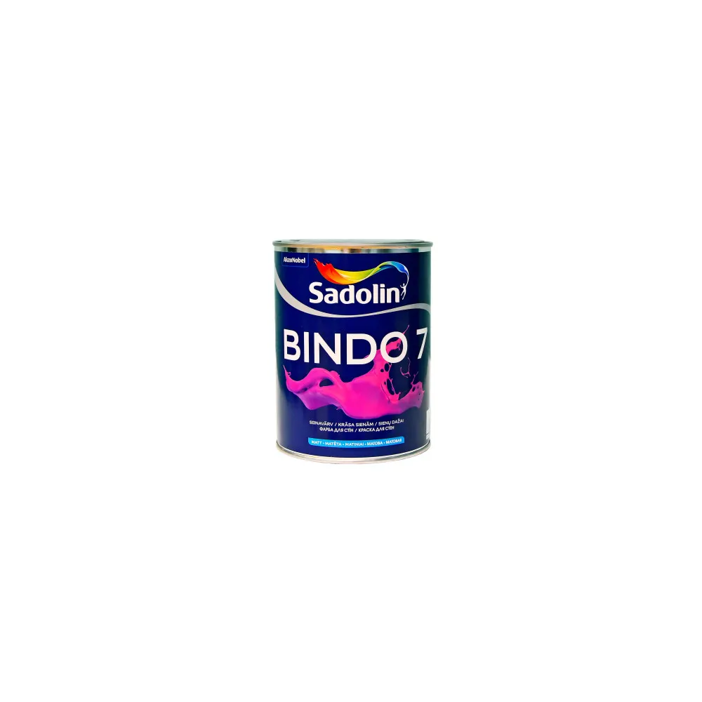 SADOLIN Bindo 7,  шовковисто-матова стійка до миття латексна фарба для стін 