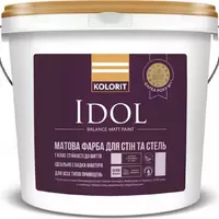 Вологостійка фарба для стін KOLORIT Idol для вологих приміщень біла 4,5л 