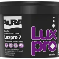 Фарба що миється для стін AURA Luxpro 7 NEW шовковисто-матова TR (прозора база) 0,9л 