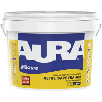 Краска для стен и потолков AURA Mastare матовая белая 10л