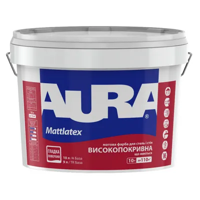 Краска для стен и потолков AURA Mattlatex матовая белая 10л