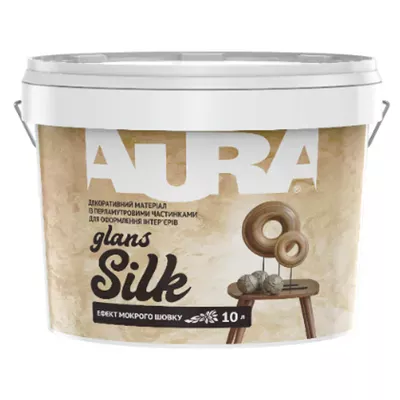 Декоративная перламутровая штукатурка AURA Silk Glans с эффектом мокрого шёлка 10л