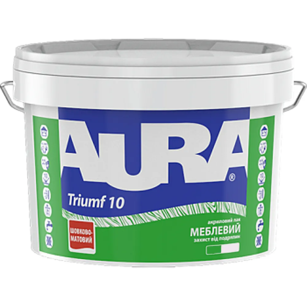 Акриловий лак для меблів AURA Triumf 10 шовковисто-матовий 0,75л 